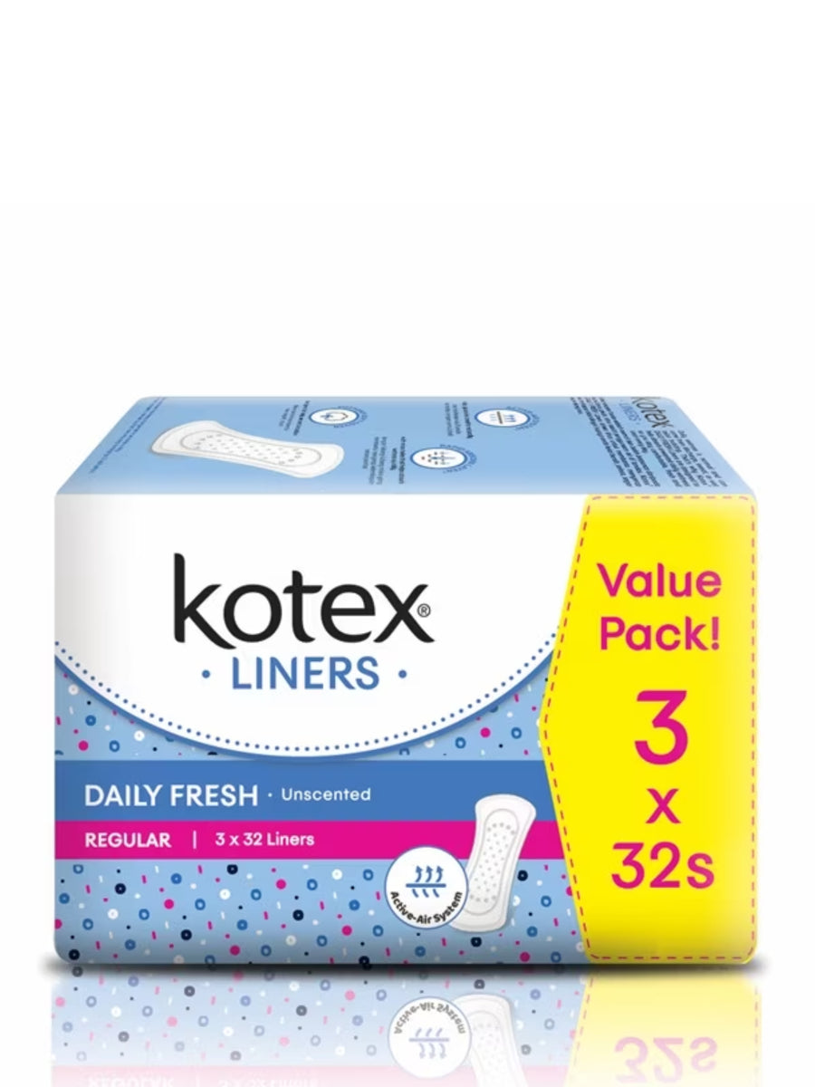 KOTEX DAILY FRESH LINER-UNSCENTED 3X32S – Village Grocer - Central i-City